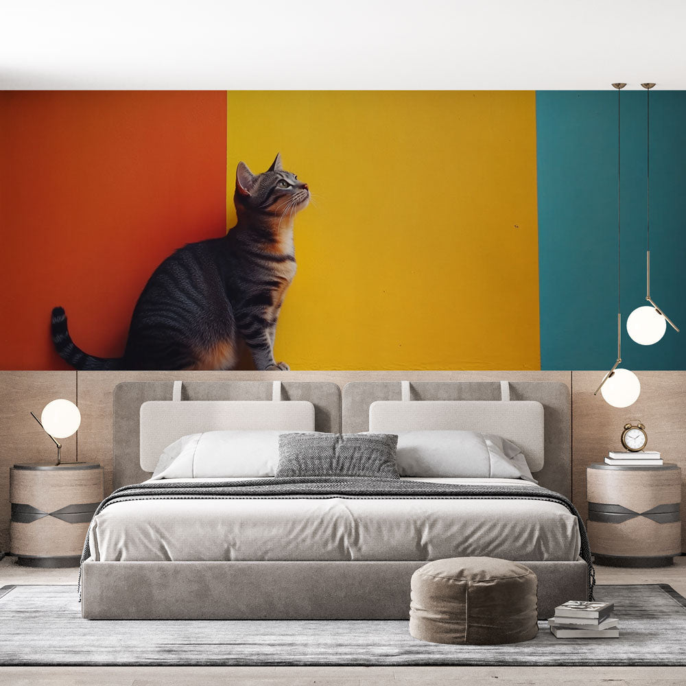 Cat Wallpaper - Design Vibrant with Bandes Vives