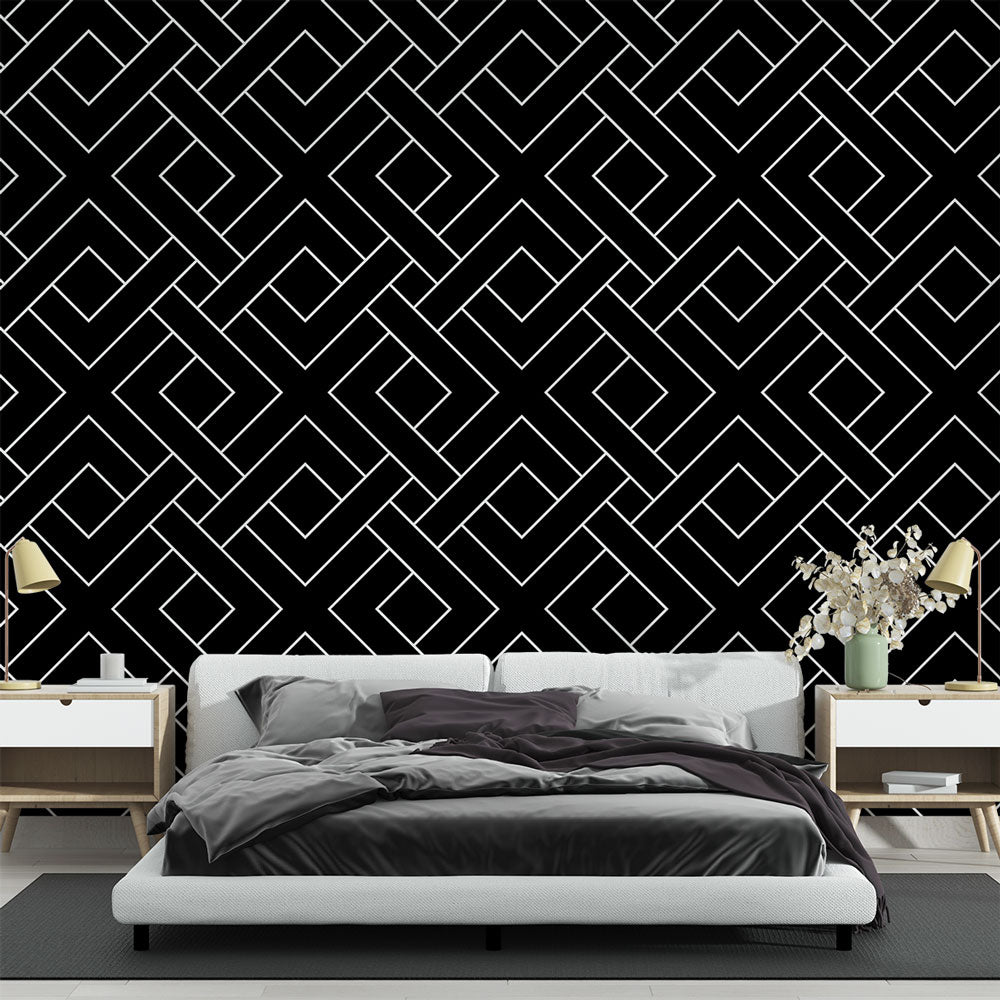 Geometric Wallpaper - White & Black Geometric Design