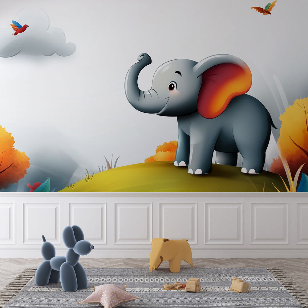 Elephant Wallpaper | Joyful Nature Wall Mural for Kids