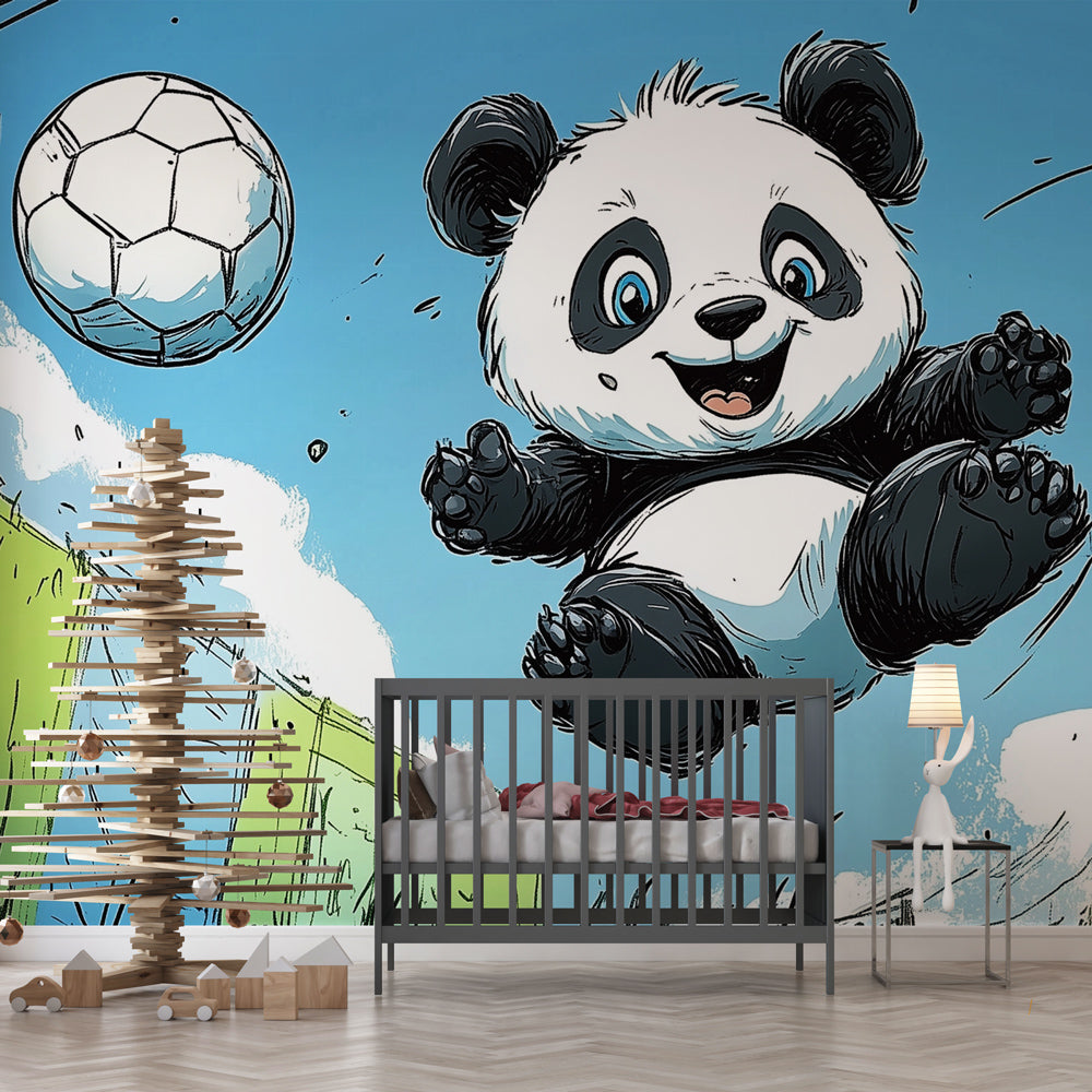 Playful Panda Wallpaper | Joyful Atmosphere Wall Mural
