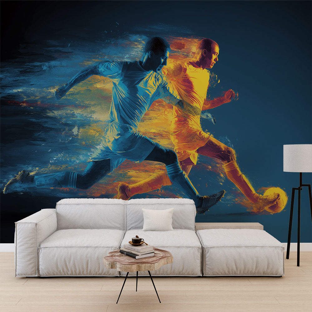 Dynamic Player Wallpaper | Blue & Orange Mural