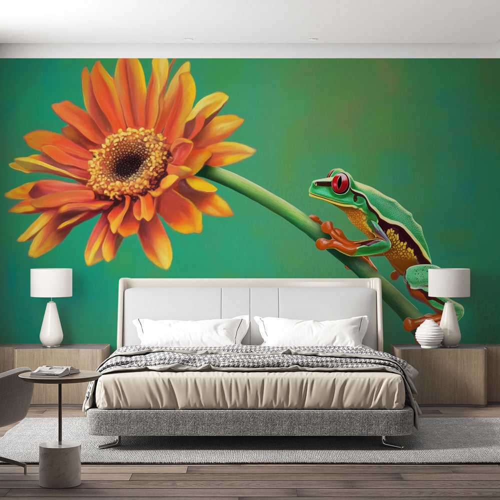 Frog wallpaper | Vibrant colorful wall mural art