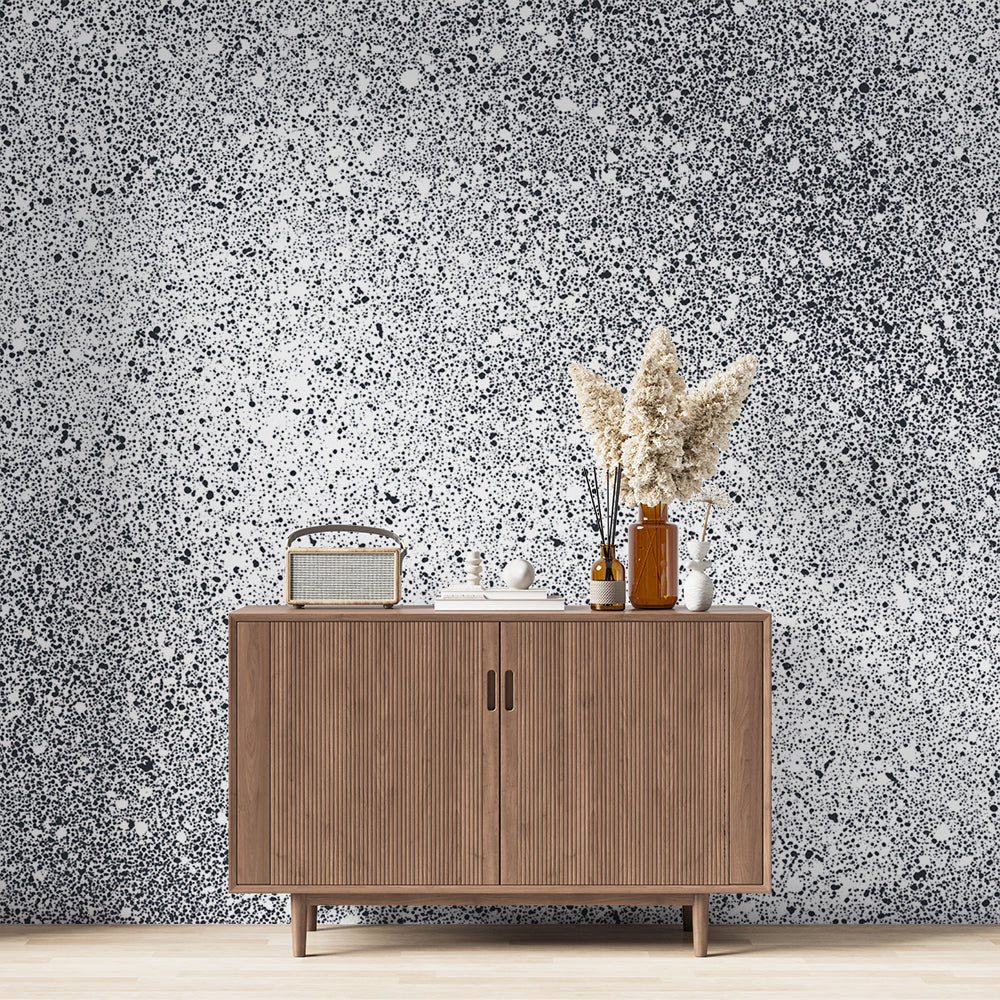 Speckled Wallpaper | Abstract Black and White Texture