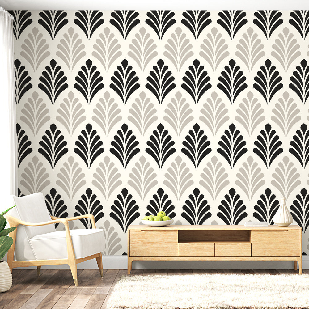 Graphic Wallpaper - White & Black Modern Design