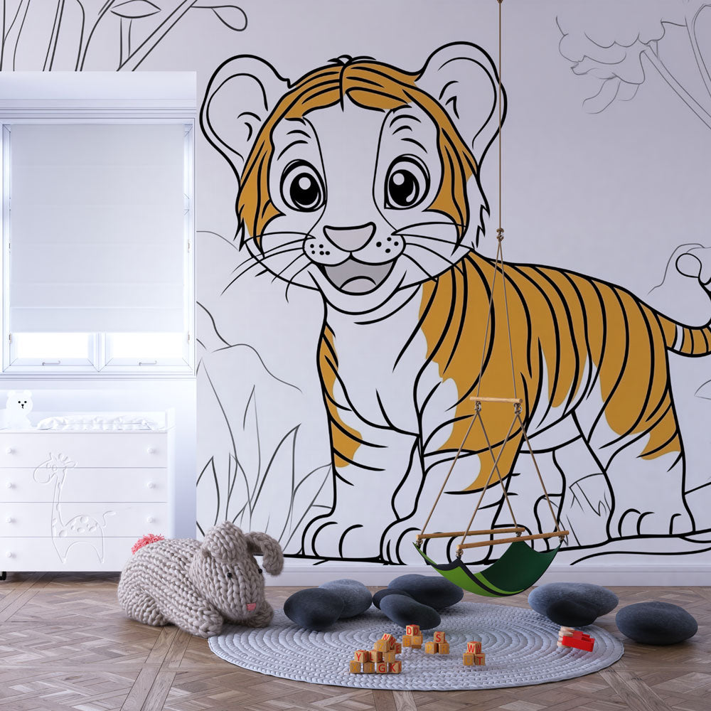 Tiger Wallpaper | Adorable Cub Jungle Wall Mural Decor