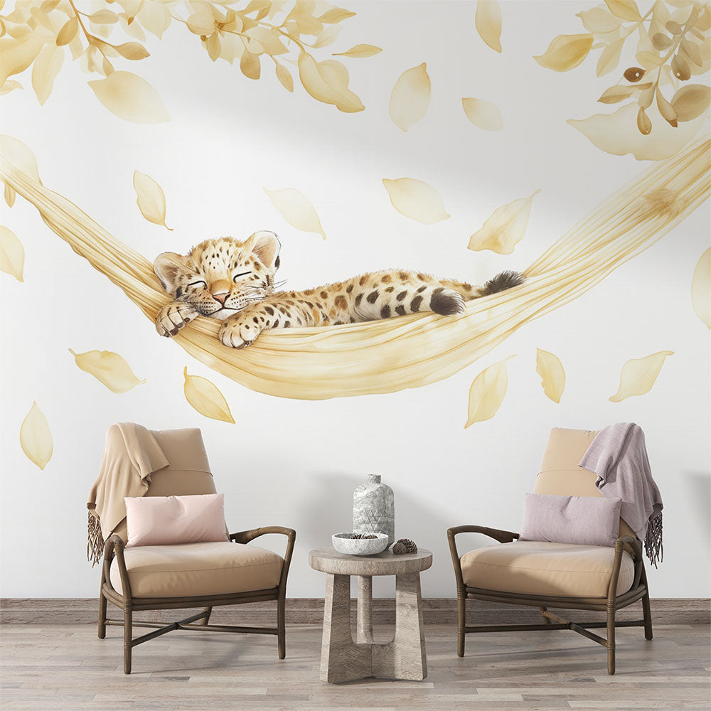 Leopard Wallpaper | Warm Golden Nursery Wall Mural