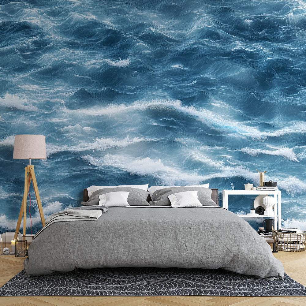 Ocean Wallpaper | Marine Wave Pattern Wall Mural