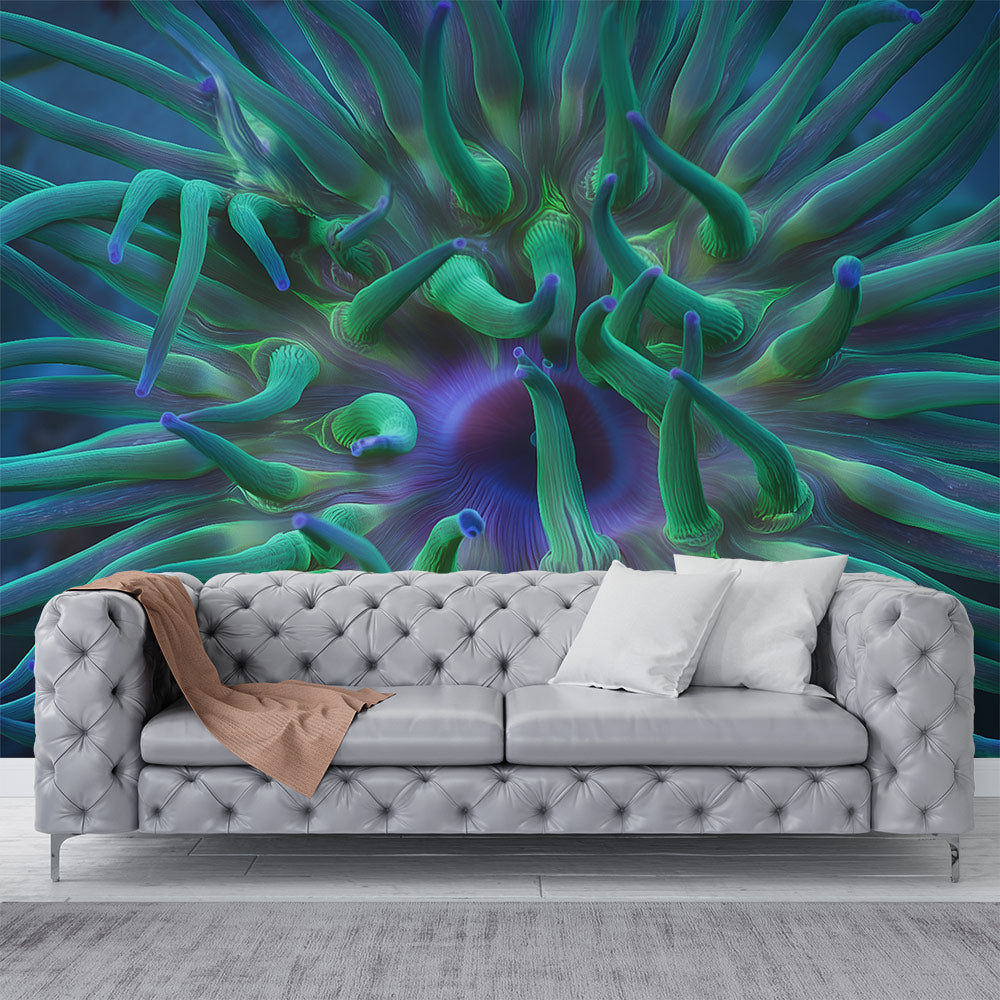Sea Anemone Wallpaper | Marine Color Burst Wall Mural