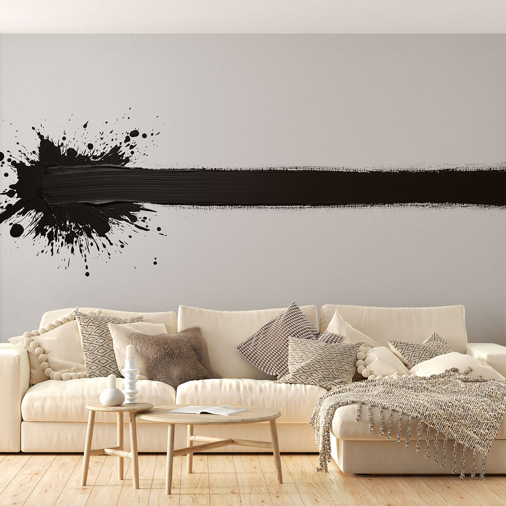 Abstract Wallpaper | Minimalist Black Trail Wall Mural