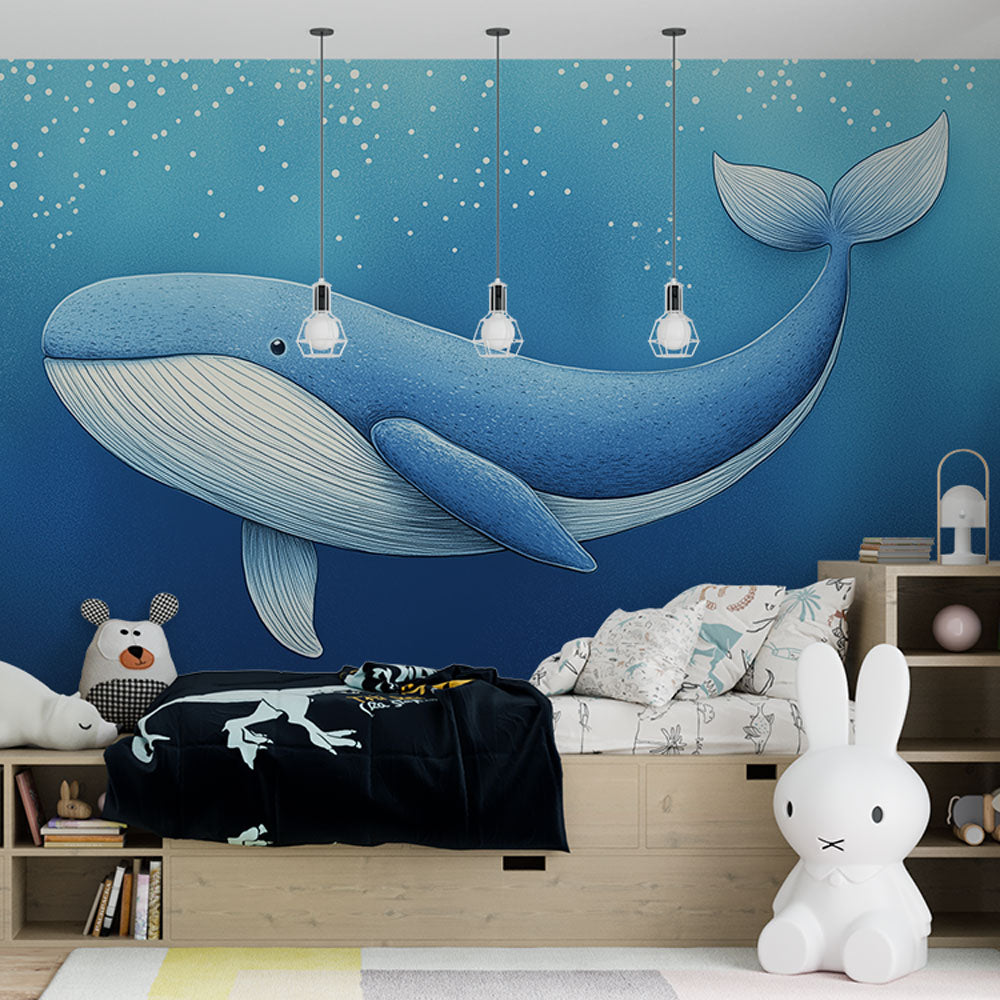 Whale Wallpaper | Blue Whale Soothing Ocean Mural