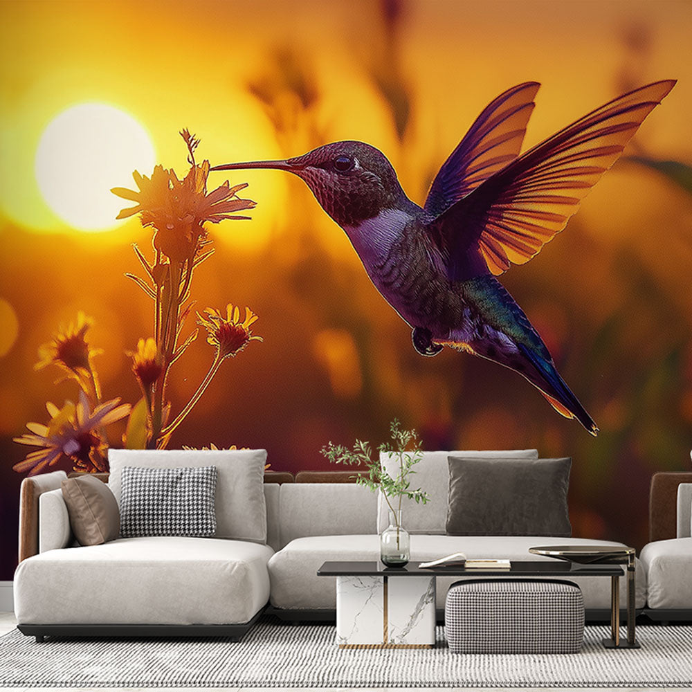 Hummingbird Wallpaper | Birds in Flight at Sunset