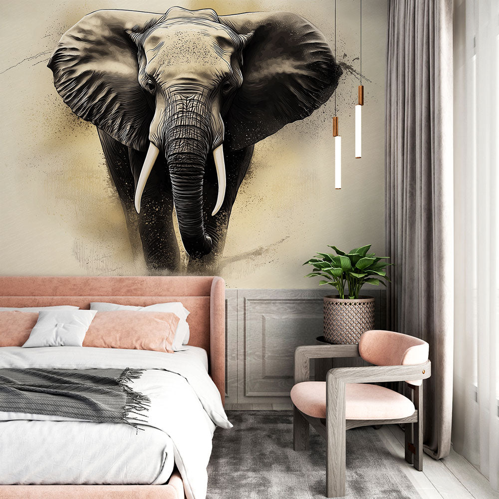 Elephant Wallpaper | Realistic Majestic Elephant Illustration