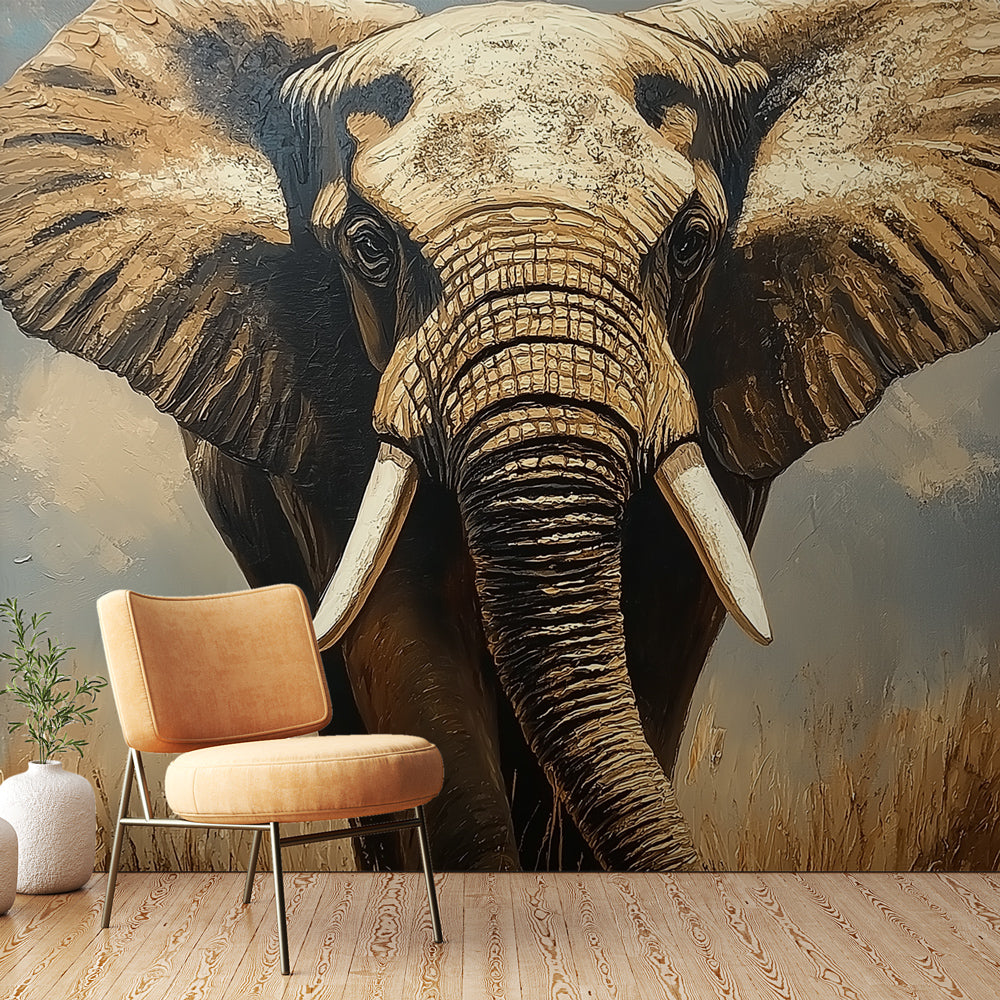 Majestic Elephant Wallpaper | Wildlife-Inspired Wall Art