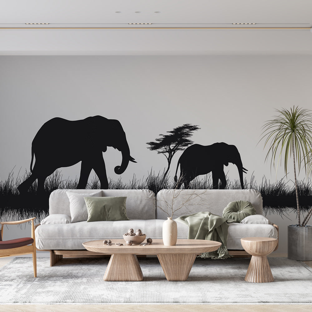 Elephant Wallpaper | Peaceful Silhouettes by the Water