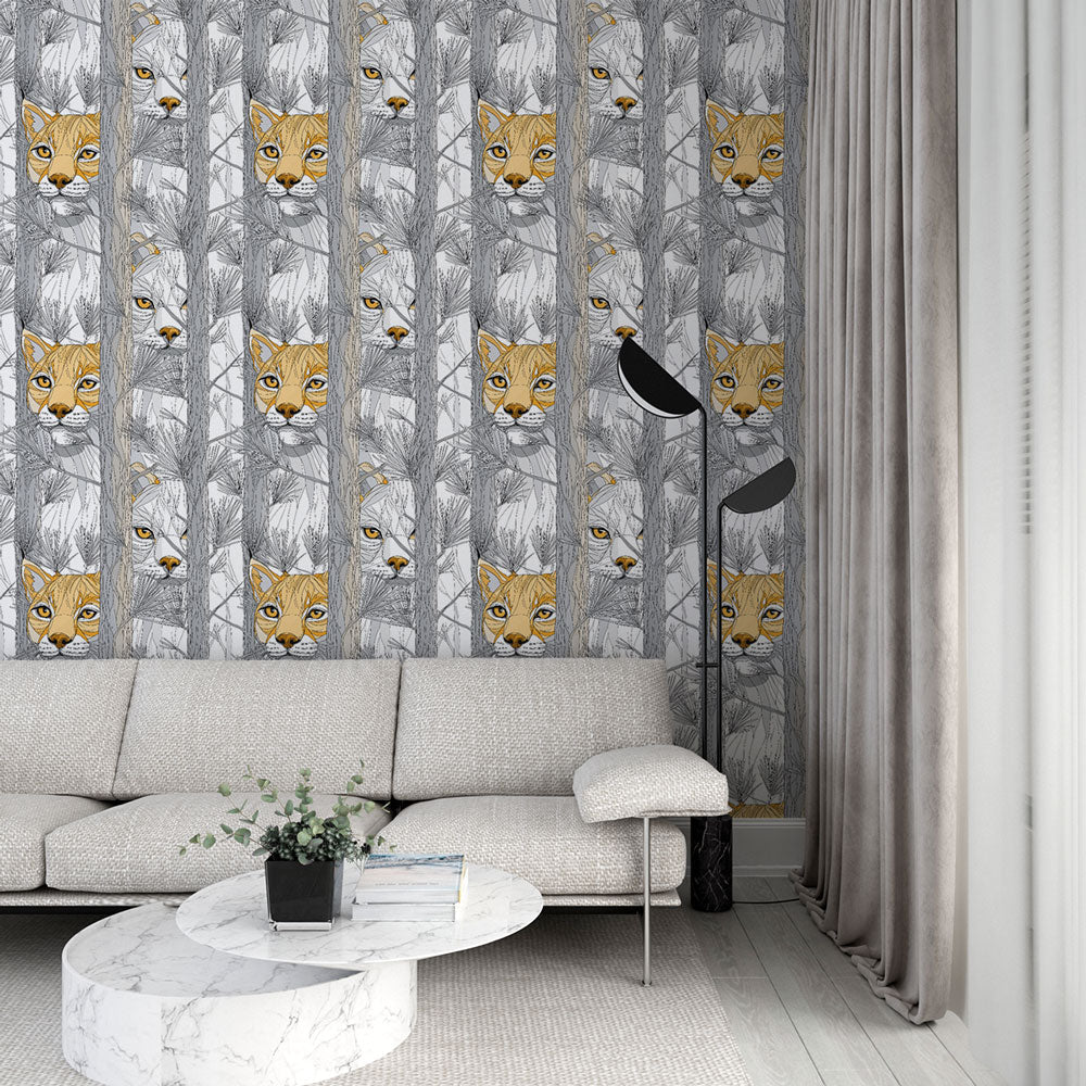 Cat Wallpaper | Artistic Felines Among Branches and Leaves
