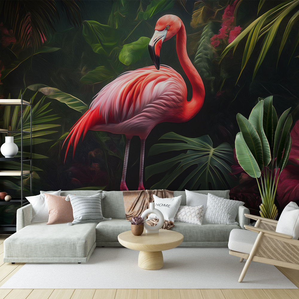 Flamingo Wallpaper | Lush Jungle Majestic Wall Mural