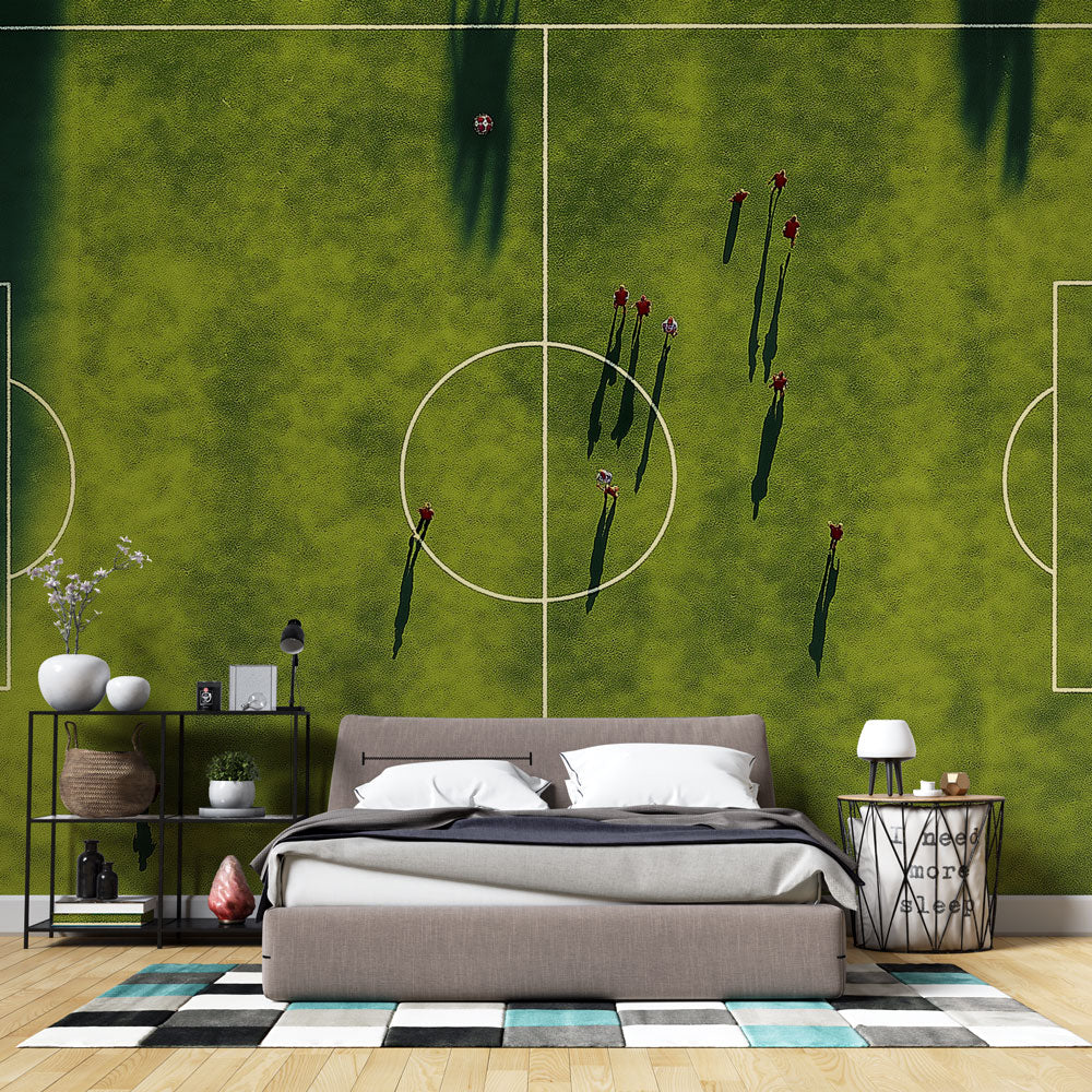 Aerial Football Wallpaper | Dynamic Match Wall Mural
