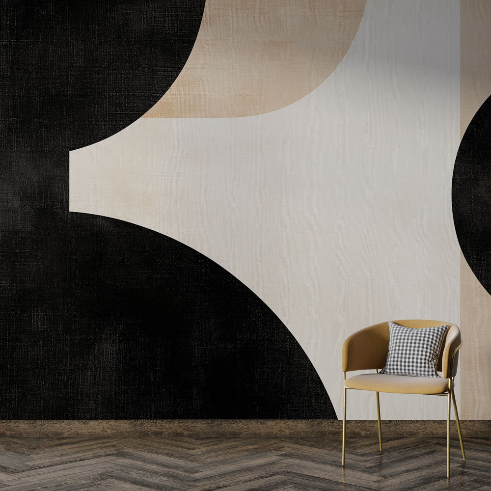Modern Geometric Wallpaper | Neutral Wall Mural