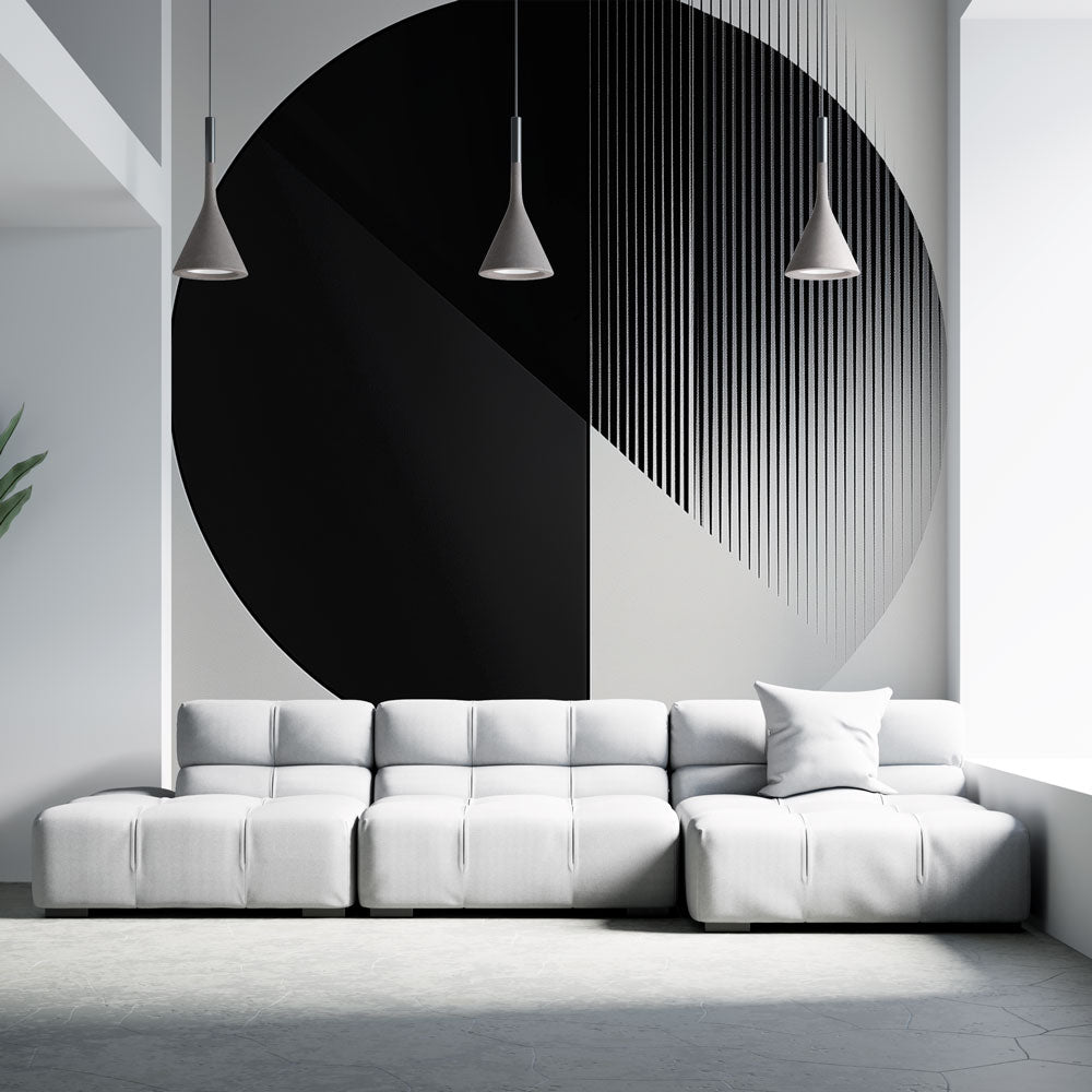 Geometric Wallpaper | Black & White Modern Wall Mural