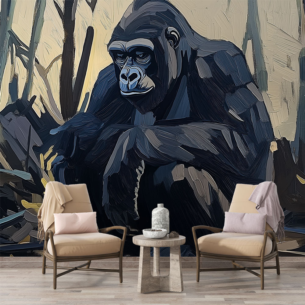 Nature Gorilla Wallpaper | Serene Forest Design