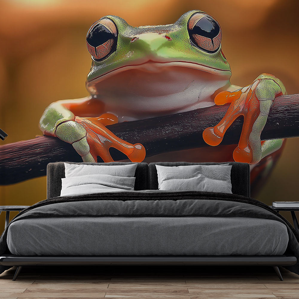 Frog Wallpaper | Colorful Frog on Branch with Soft Background