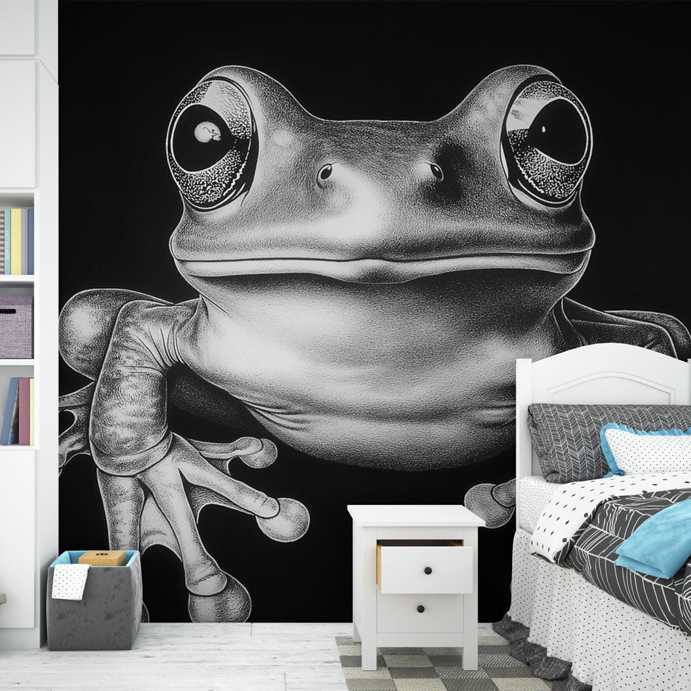 Frog Wallpaper | Realistic Frog Illustration on Black