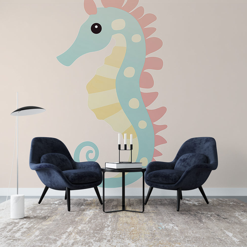 Seahorse Wallpaper | Colorful Cute Seahorse on Soft Background