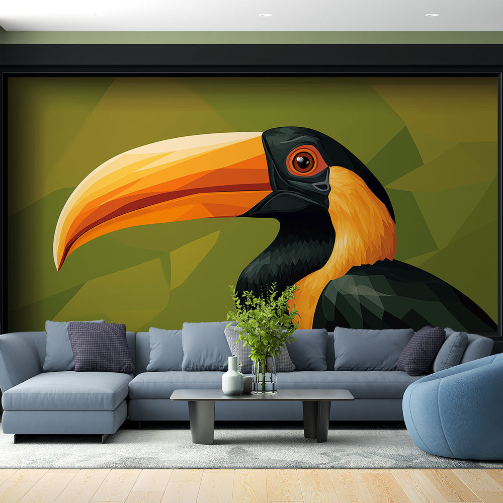 Stylised Toucan Portrait Wallpaper in Vivid Colours