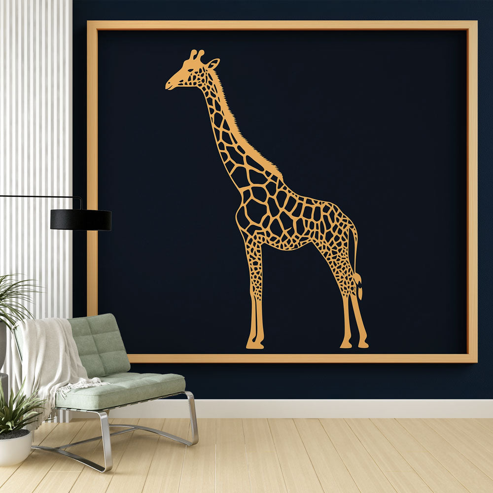 Modern Giraffe Silhouette Wallpaper on Dark Background