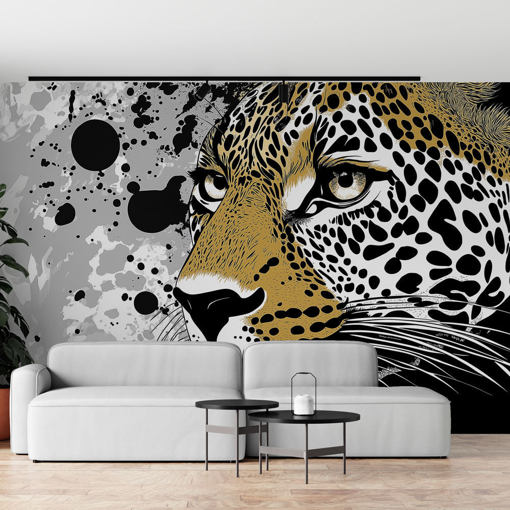 Leopard Wallpaper | Graphic Burst on Abstract Backdrop