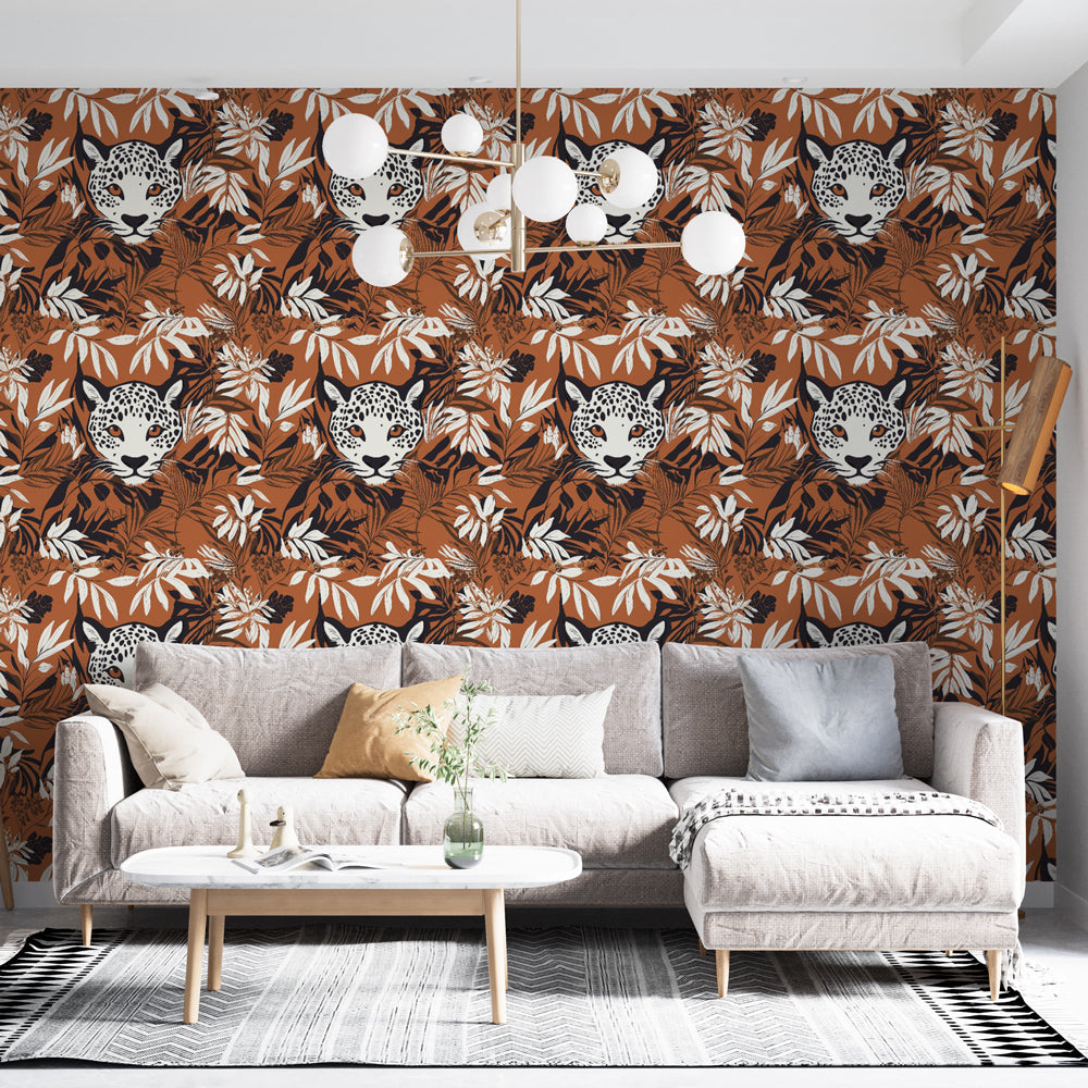 Leopard Wallpaper | Animated Leopards and Tropical Foliage