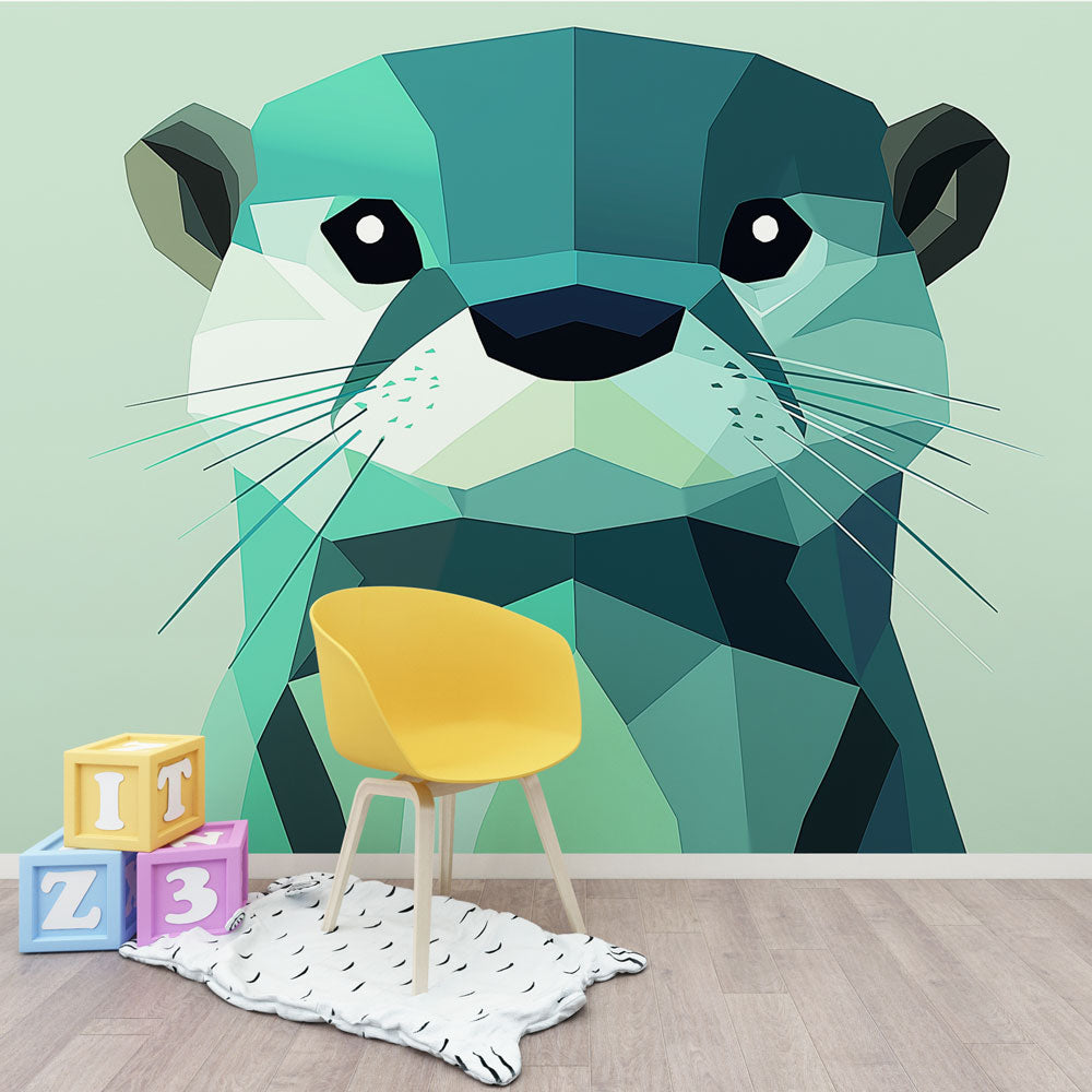 Otter Wallpaper | Geometric Stylized Otter Illustration