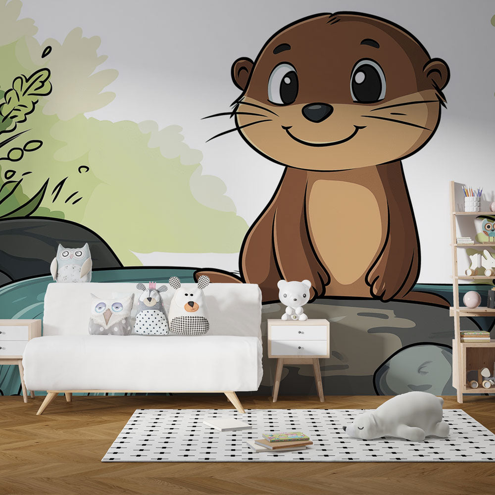 Otter Wallpaper | Cute Otter by Water in Verdant Landscape