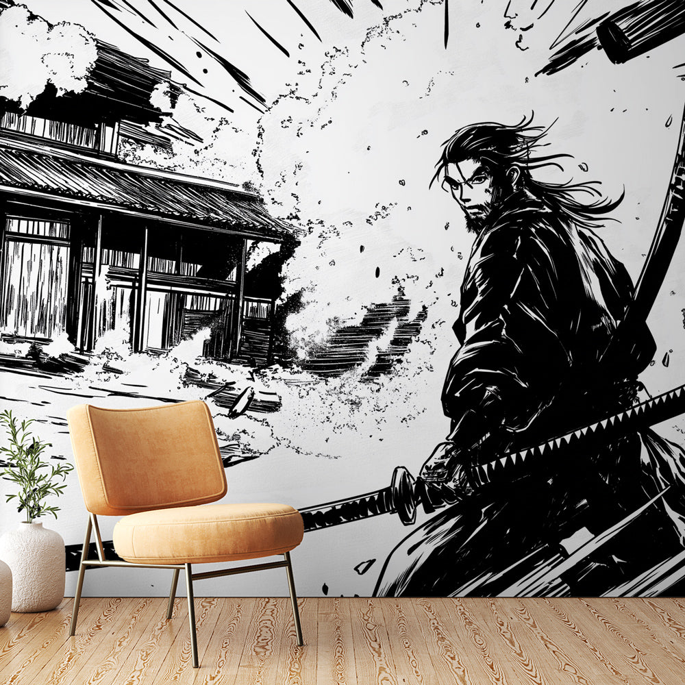 Manga Wallpaper | Dramatic Battle Scene Mural