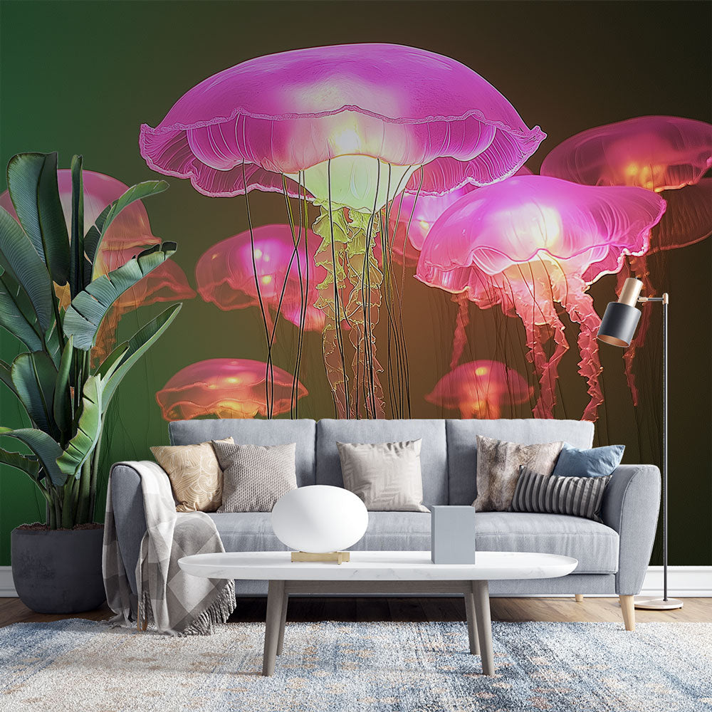 Jellyfish Wallpaper | Dazzling Glowing Medusa Composition