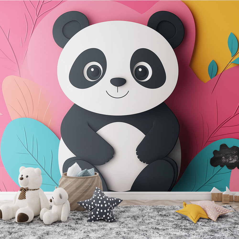 Vibrant Panda Wallpaper | Colorful Background Wall Mural