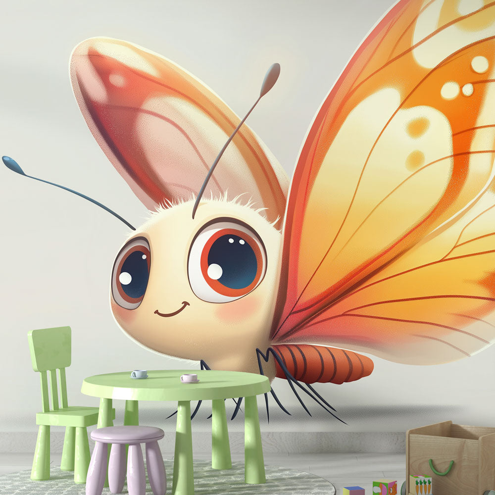 Cute Butterfly Wallpaper | Adorable Orange Wings Mural