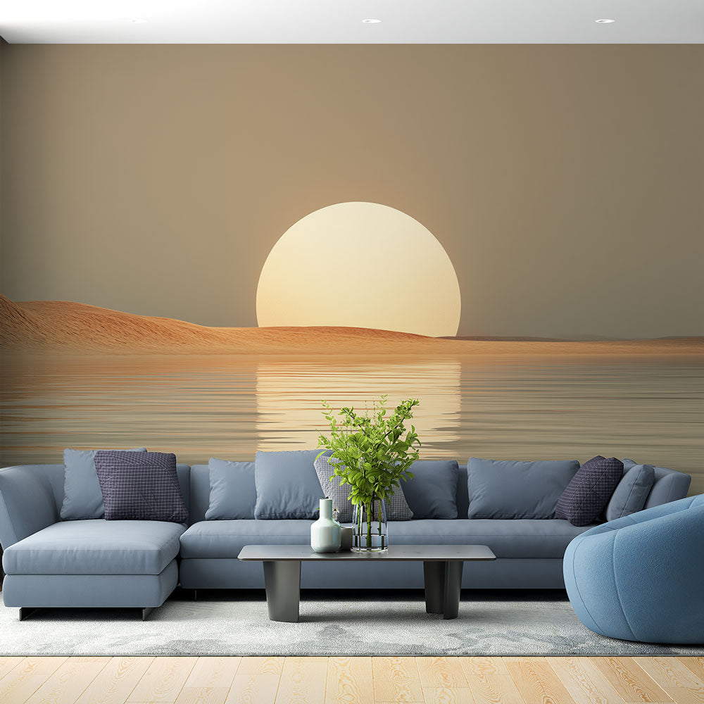 Sand Dune Wallpaper | Golden Sunset Seascape Wall Mural