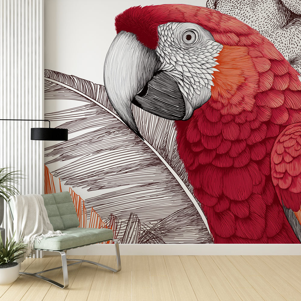 Parrot Wallpaper | Colorful Parrot Among Tropical Foliage