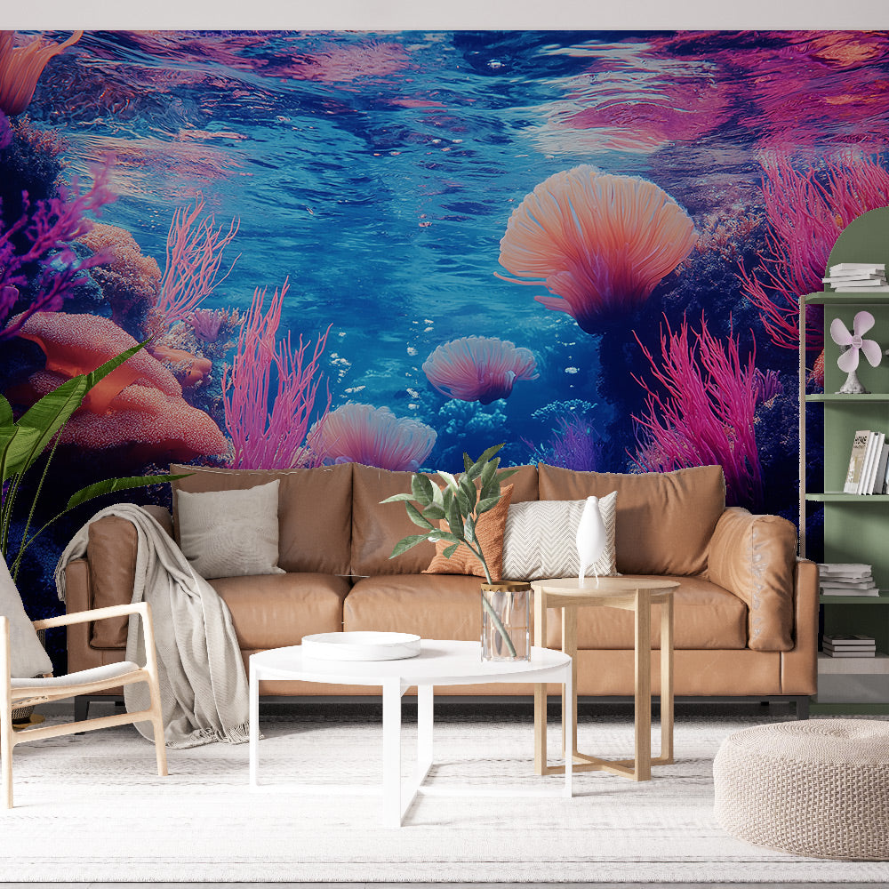 Ocean Ecosystem Wallpaper | Coral and Algae Wall Mural