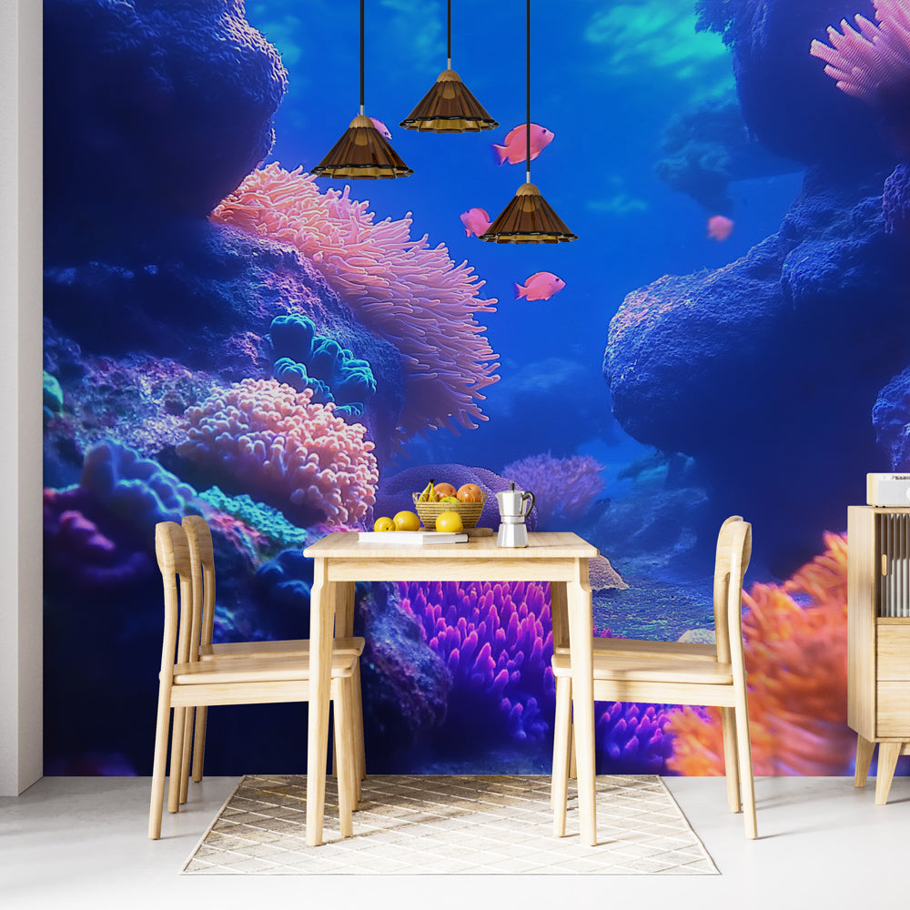 Underwater wallpaper | Immersive vibrant coral reef wall mural