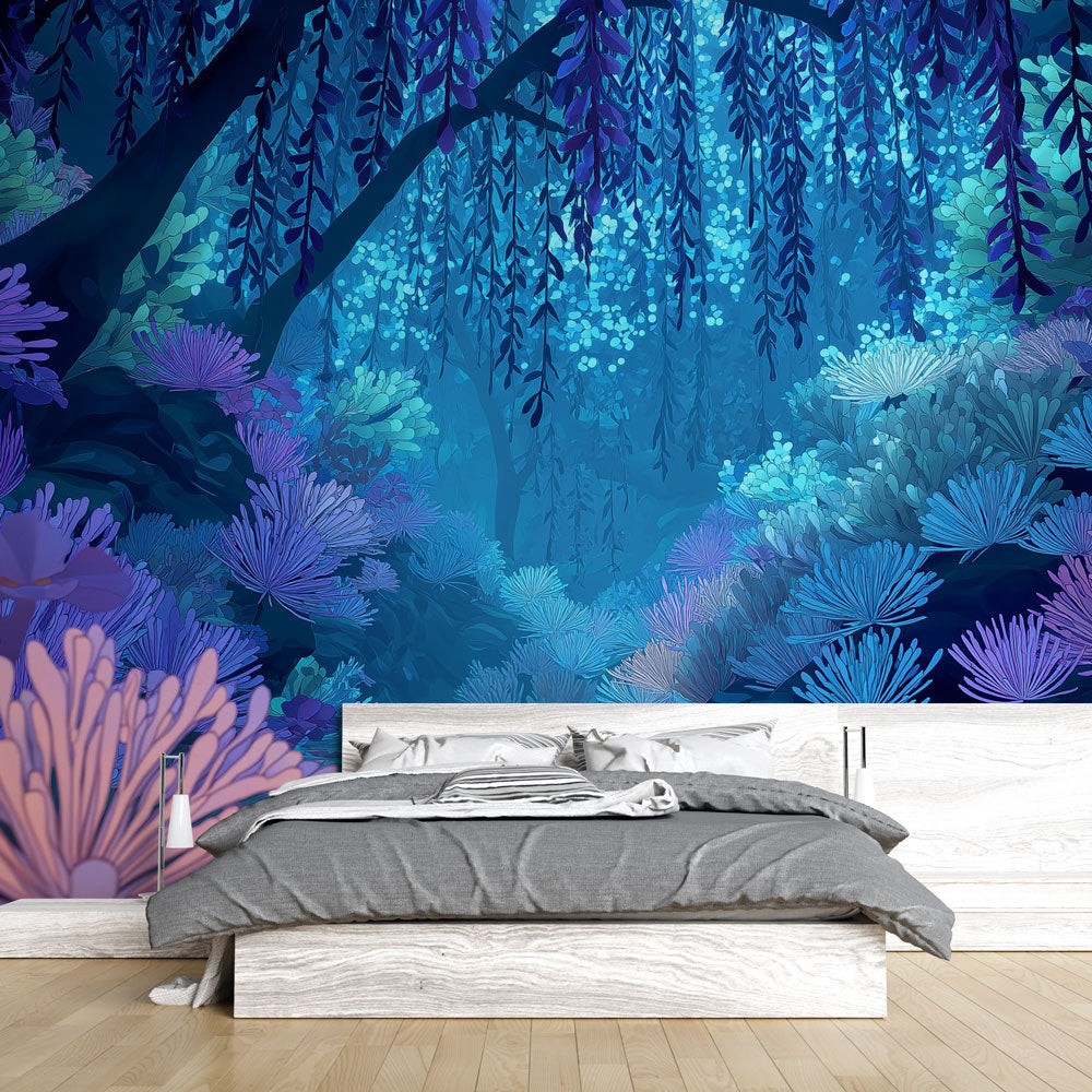 Underwater Wallpaper | Coral Reef Wall Mural in Blue Tones