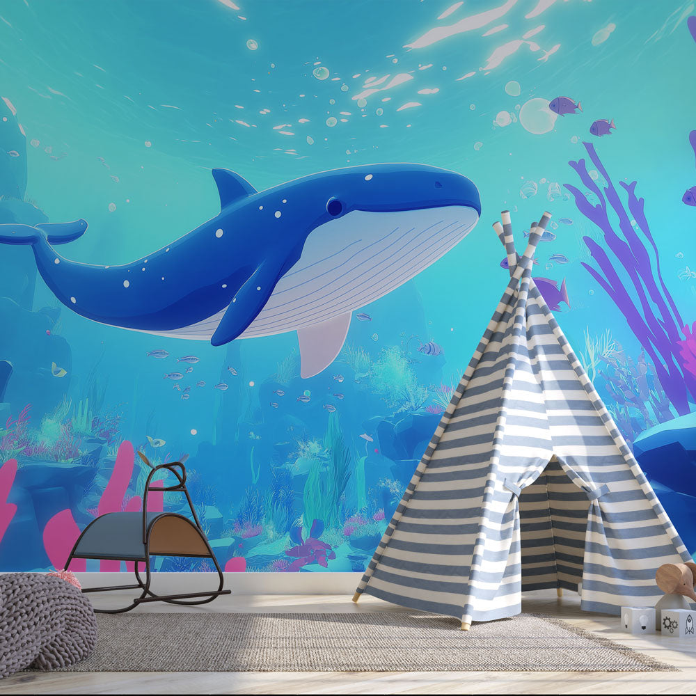 Underwater Wallpaper | Vibrant Whale and Marine Scene