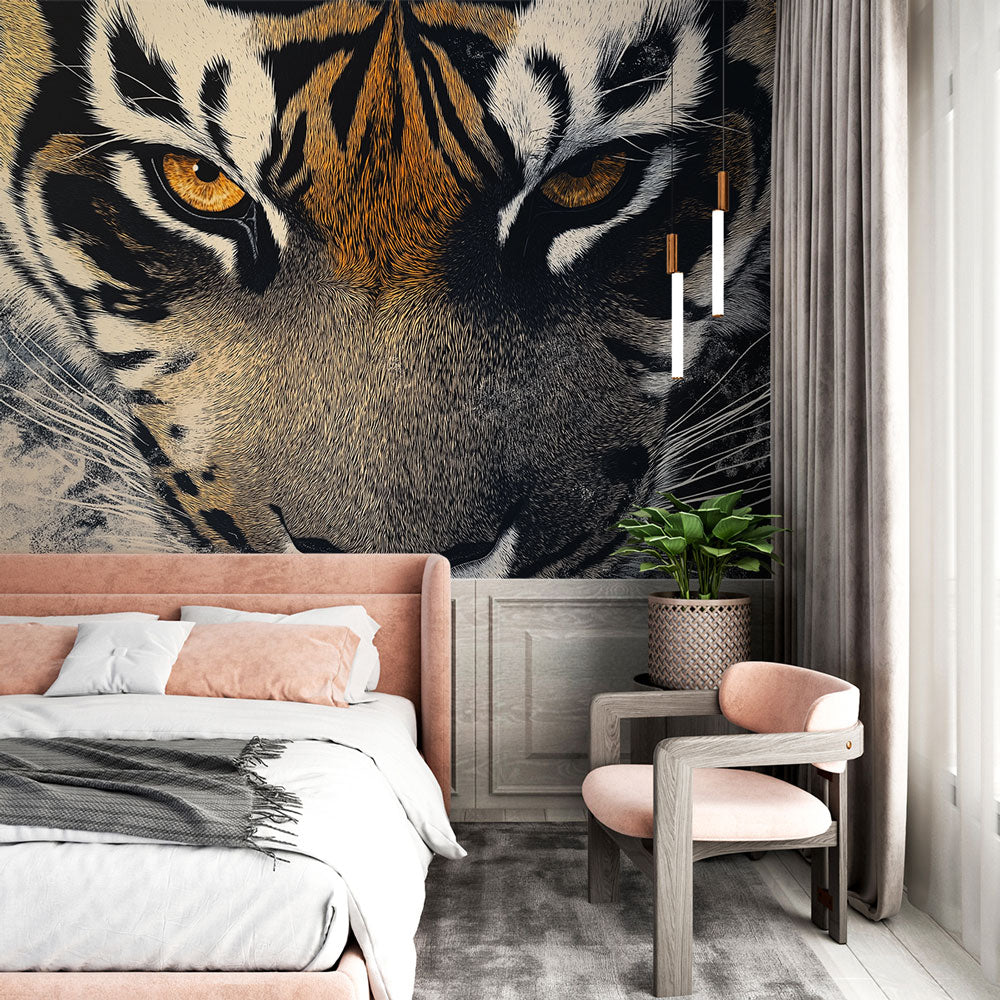 Tiger Close-Up Wallpaper Capturing Majestic Power