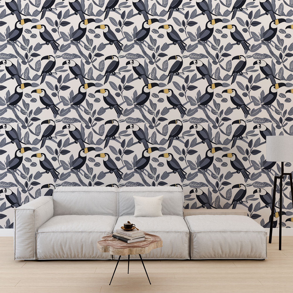 Toucan Wallpaper | Toucans Among Stylized Tropical Foliage