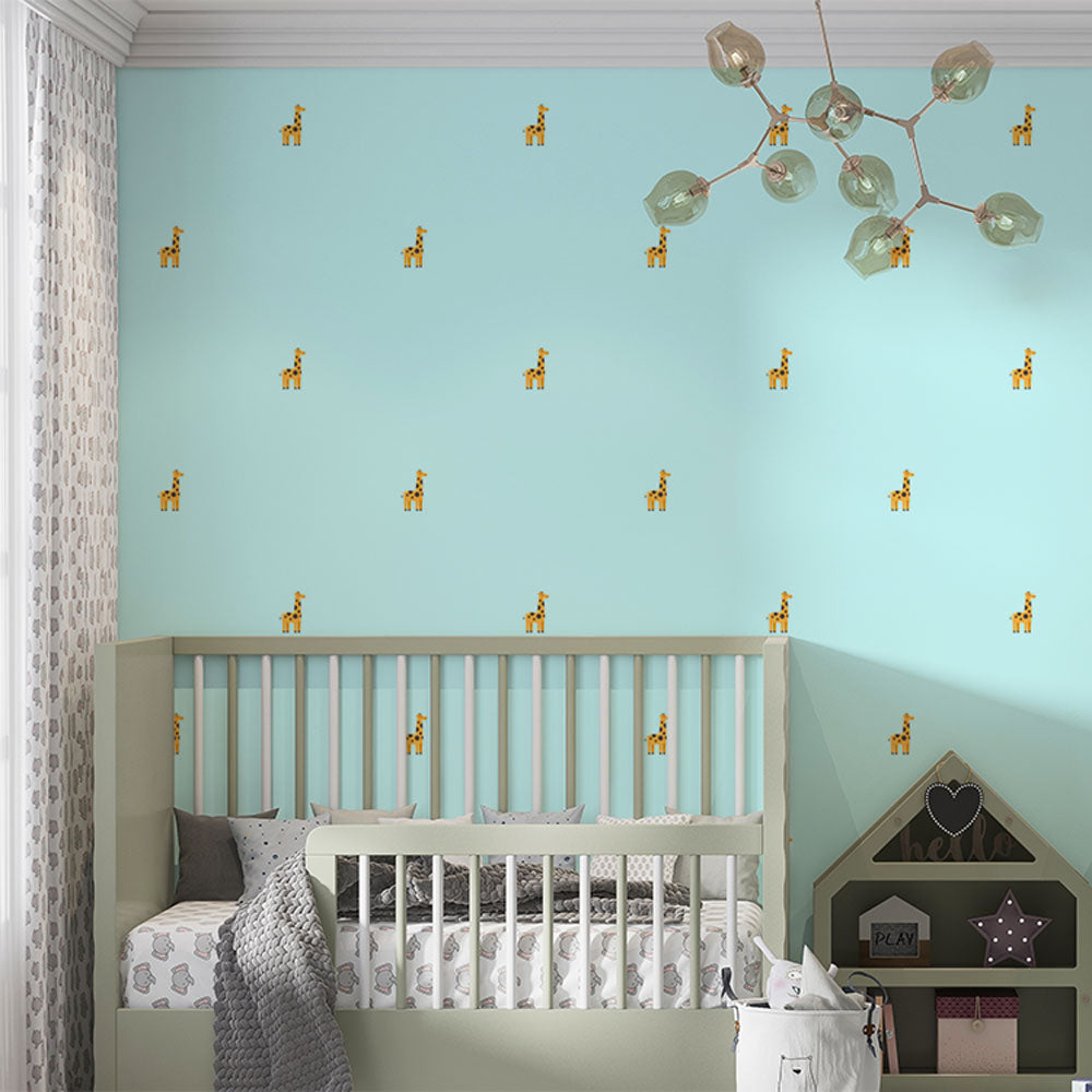 Giraffes Wallpaper - Backdrop Blue Ciel