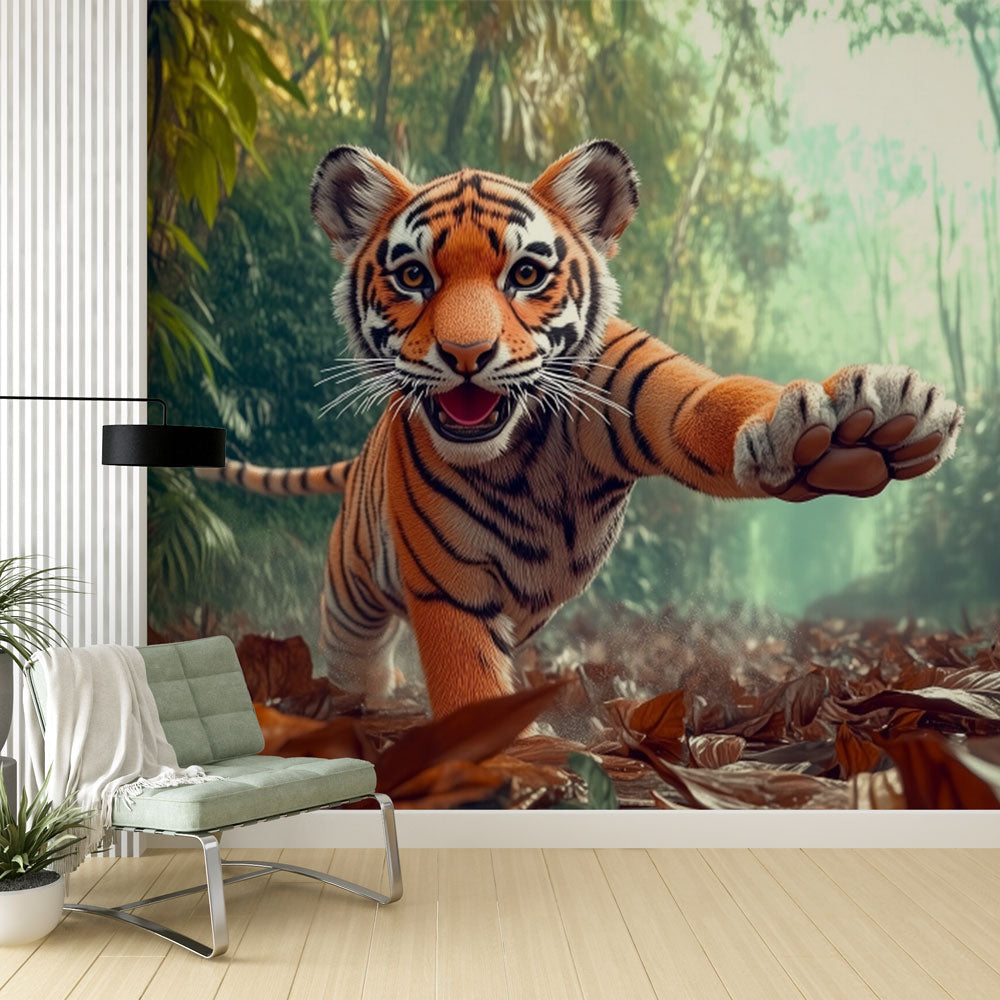 Tiger Wallpaper | Playful Tropical Forest Wall Mural