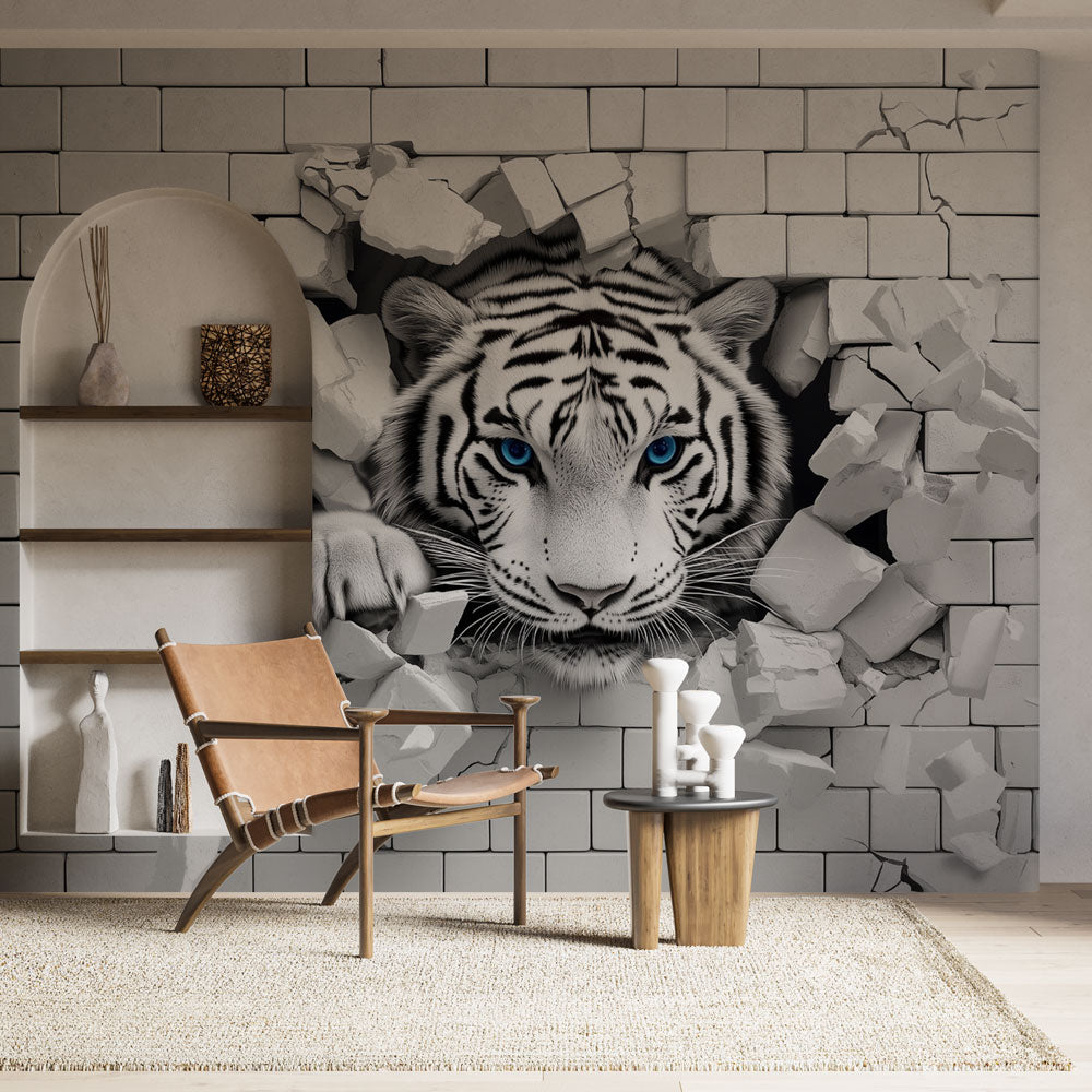 White Tiger Wallpaper | Bold Modern Wall Mural