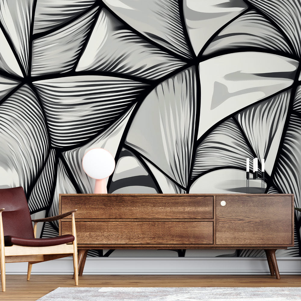 Abstract Wallpaper | Monochrome Geometric Wall Mural