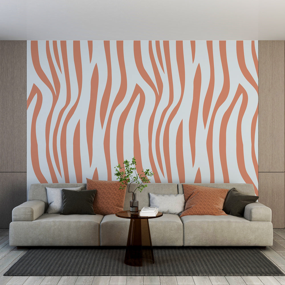 Striped Wallpaper | Modern Pink Zebra Wall Mural
